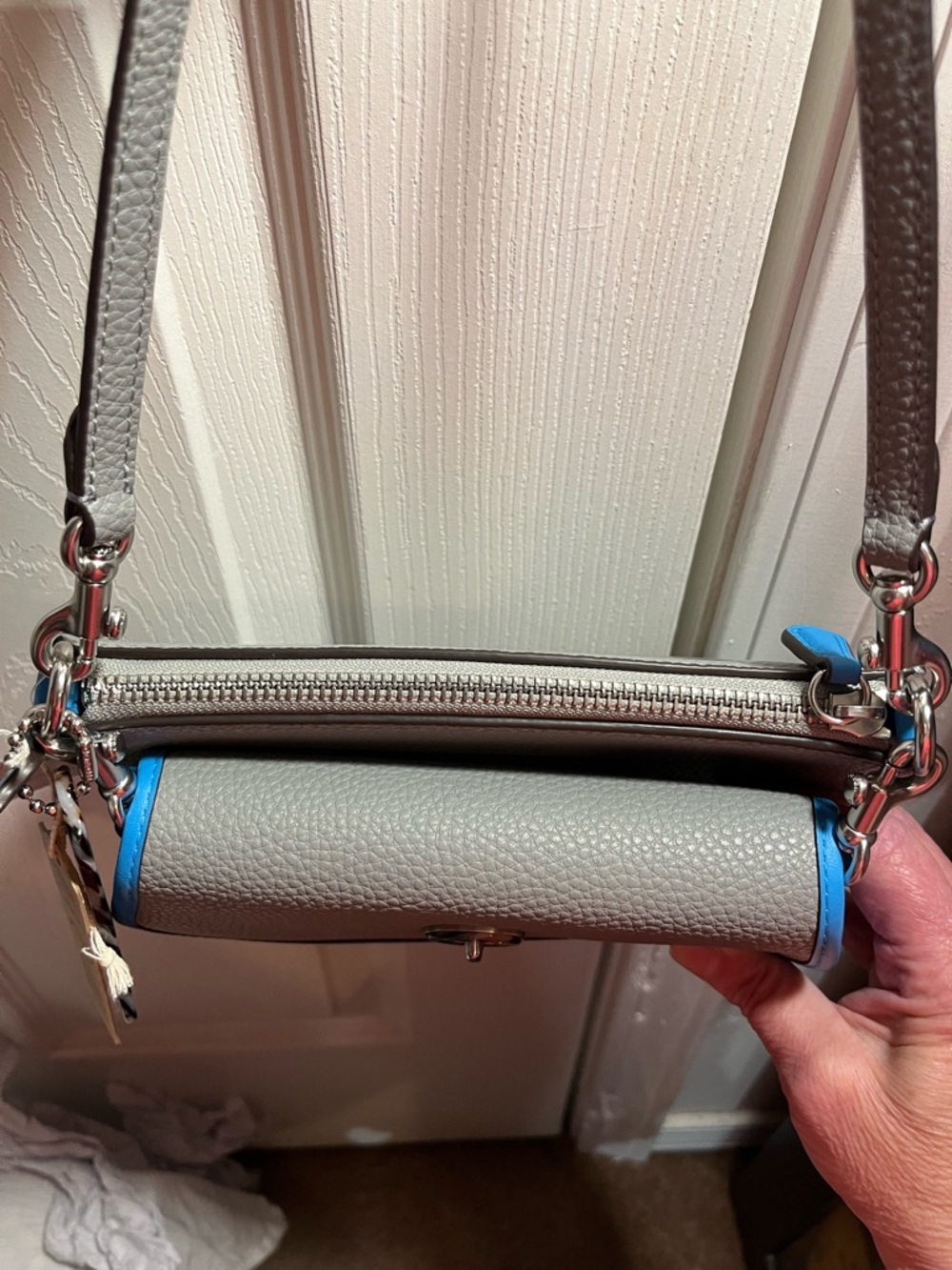 Coach Coachtopia Wavy Double Pouch Crossbody NWT Washed Steel Blue - Picture 4 of 16